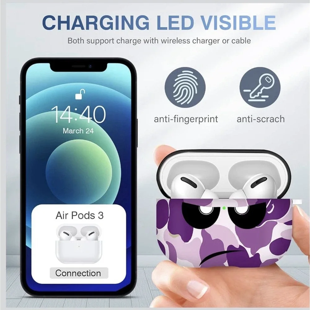 AirPod Pro Case Don't Touch Me Cover with Keychain/Lanyard Soft Cute Shockproof